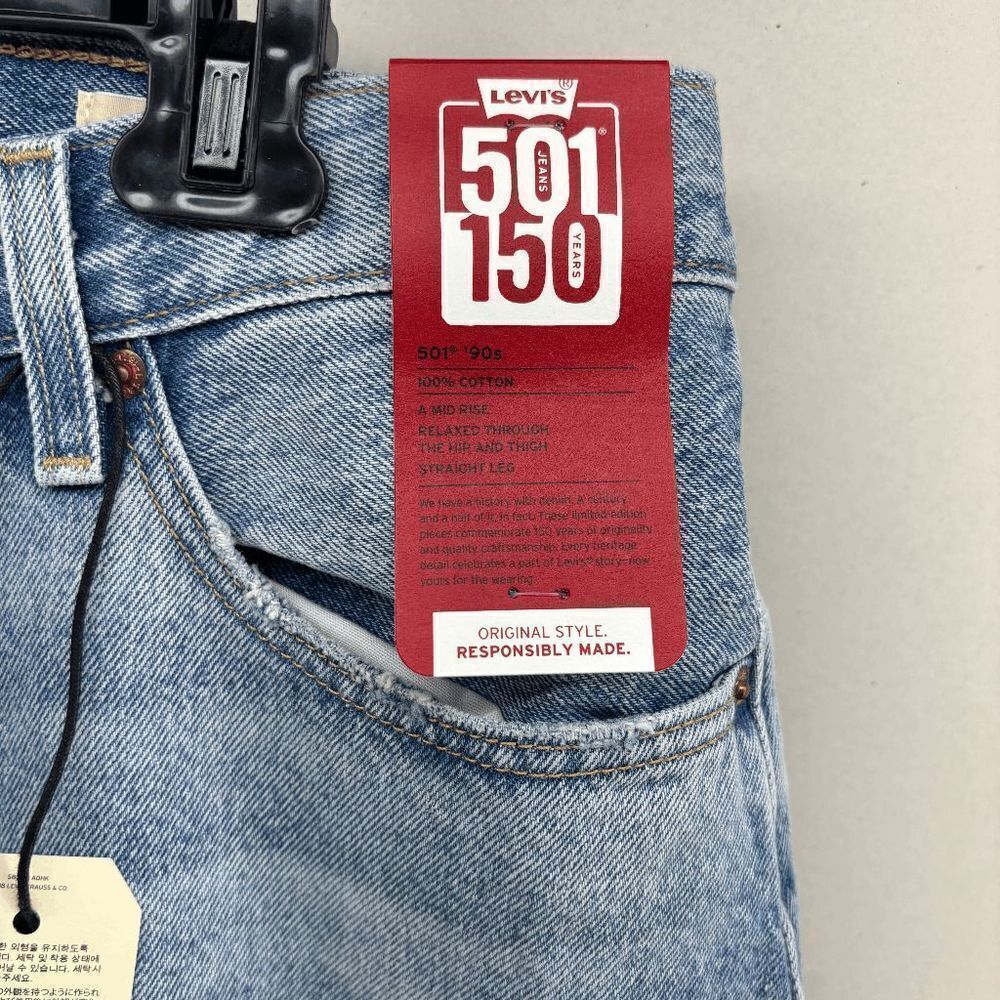 LEVI'S 501 150 Anniversary Edition 90s NOVEL TEA Denim Women's W30 L30 Jeans NWT - Picture 4 of 10